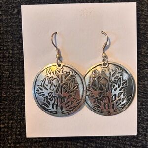 Silver Tree Design Earrings